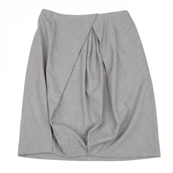 アツロウタヤマATSURO TAYAMA ウール混タックドレープデザインスカート グレー40 K-109032_002