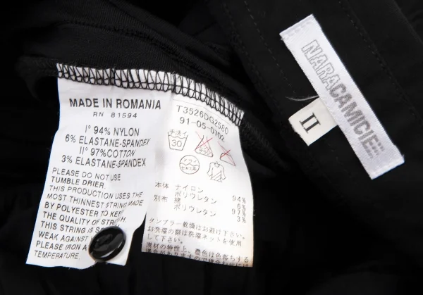 ナラカミーチェNARACAMICIE フリルフロント切替ノースリーブストレッチブラウス 黒II K-109034_012