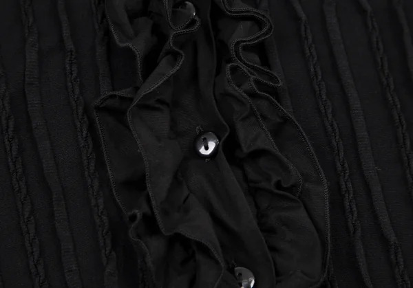 ナラカミーチェNARACAMICIE フリルフロント切替ノースリーブストレッチブラウス 黒II K-109034_007