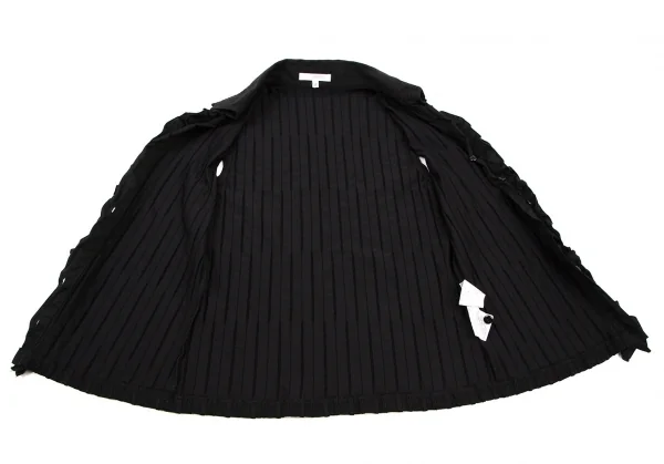 ナラカミーチェNARACAMICIE フリルフロント切替ノースリーブストレッチブラウス 黒II K-109034_008