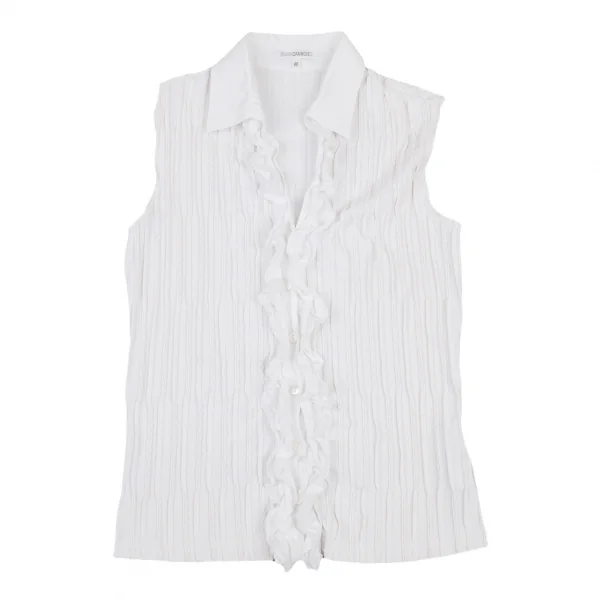 ナラカミーチェNARACAMICIE フリルフロント切替ノースリーブストレッチブラウス オフII K-109035_002