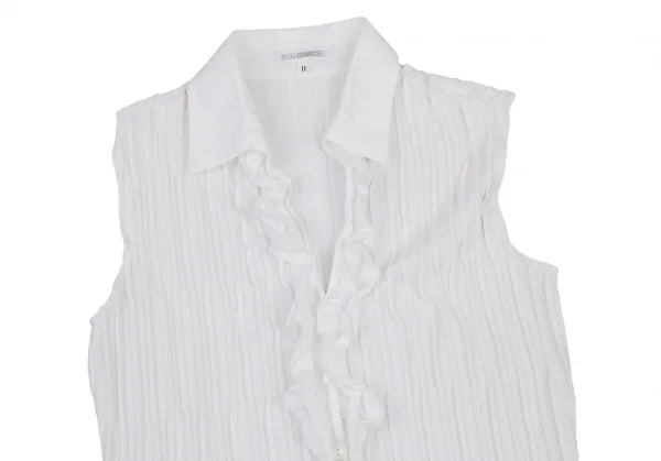 ナラカミーチェNARACAMICIE フリルフロント切替ノースリーブストレッチブラウス オフII K-109035_003