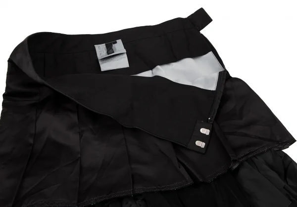 コムデギャルソンCOMME des GARCONSポリシルク製品染めティアードプリーツスカート 黒M K-109045_004