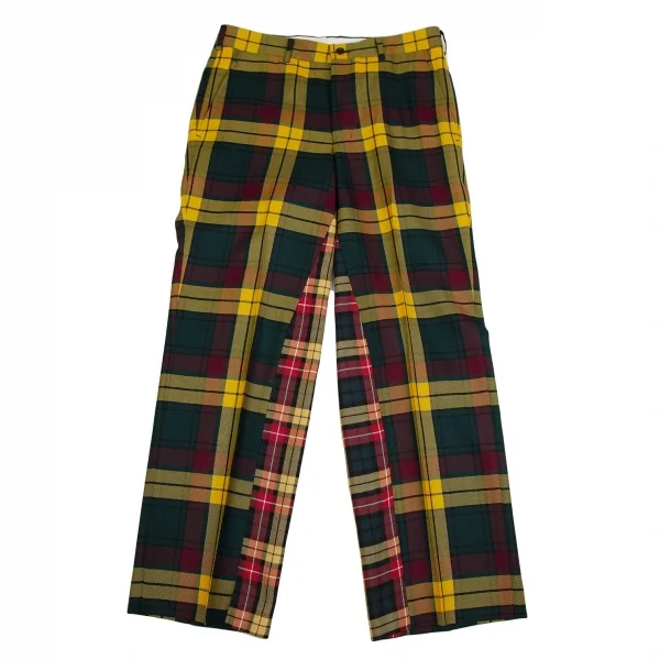 コムデギャルソンオムプリュスCOMME des GARCONS HOMME PLUS パッチワーク切替ウールパンツ マルチS K-109059_001