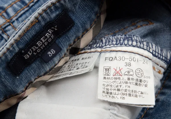 バーバリーBURBERRY LONDON リングブーツカットウォッシュドデニム インディゴ38 K-109064_014