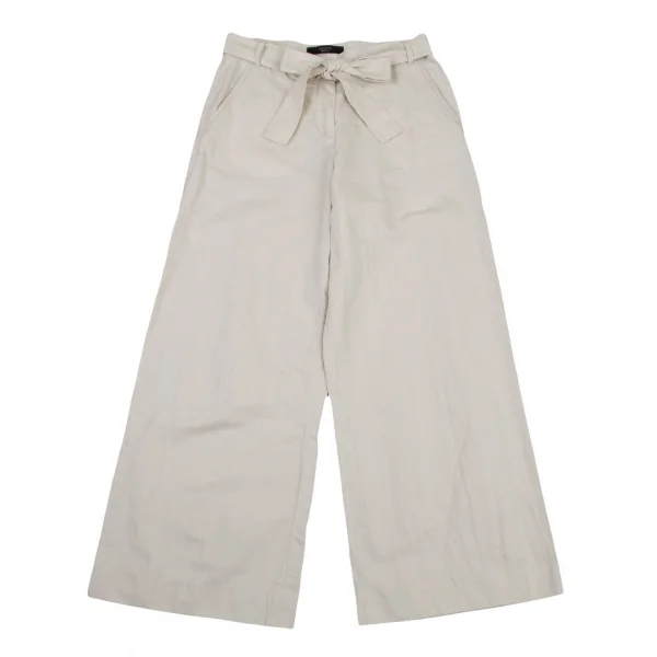 マックスマーラMax Mara WEEKEND コットンリネンベルトパンツ アイボリー38 K-109072_001