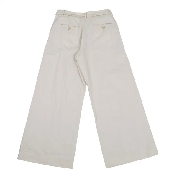 マックスマーラMax Mara WEEKEND コットンリネンベルトパンツ アイボリー38 K-109072_011