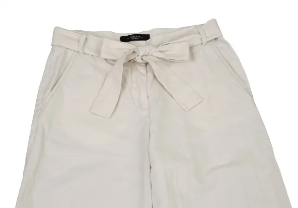 マックスマーラMax Mara WEEKEND コットンリネンベルトパンツ アイボリー38 K-109072_002