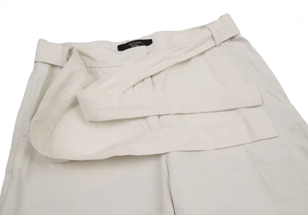 マックスマーラMax Mara WEEKEND コットンリネンベルトパンツ アイボリー38 K-109072_003