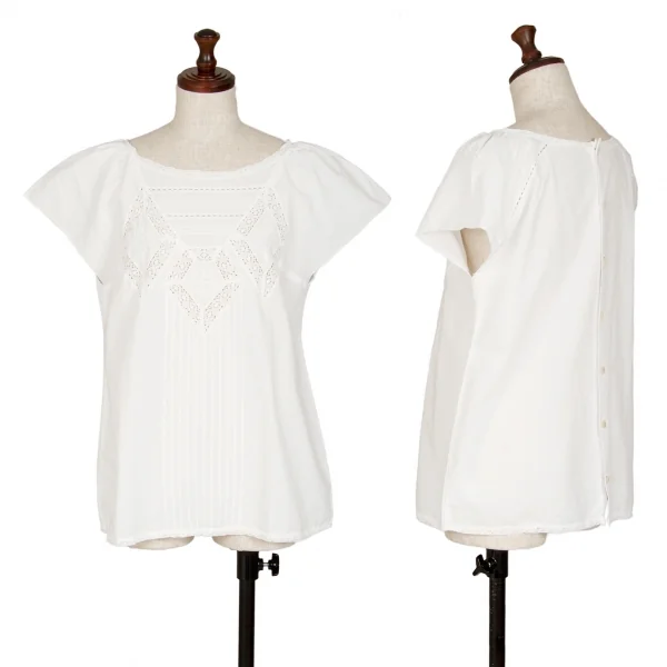 マッキントッシュ フィロソフィーMACKINTOSH PHILOSOPHY フレンチスリーブレースブラウス 白38 K-109096_001