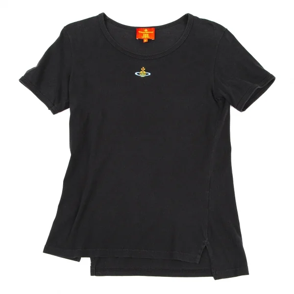 ヴィヴィアンウエストウッド レッドレーベルVivienne Westwood Red Label コットンオーブワンポイント刺繍Tシャツ 黒M K-109097_001