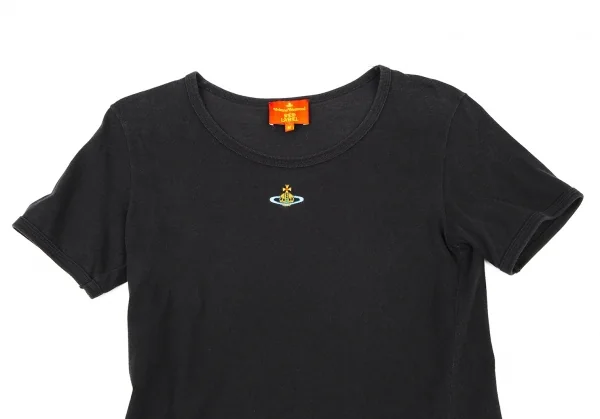 ヴィヴィアンウエストウッド レッドレーベルVivienne Westwood Red Label コットンオーブワンポイント刺繍Tシャツ 黒M K-109097_002