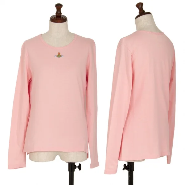 ヴィヴィアンウエストウッドVivienne Westwood コットンオーブワンポイント刺繍カットソー ピンクM位 K-109098_001