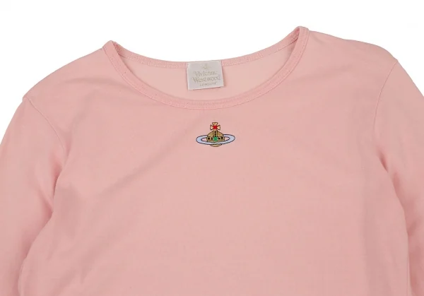 ヴィヴィアンウエストウッドVivienne Westwood コットンオーブワンポイント刺繍カットソー ピンクM位 K-109098_003