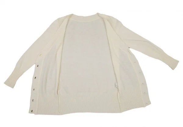 ヴィヴィアンウエストウッドVivienne Westwood レーヨン混オーブワンポイント刺繍リブカーディガン クリームM位 K-109101_011
