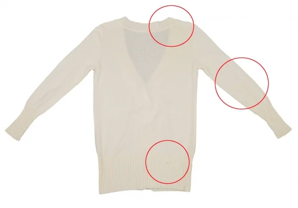 ヴィヴィアンウエストウッドVivienne Westwood レーヨン混オーブワンポイント刺繍リブカーディガン クリームM位 K-109101_012