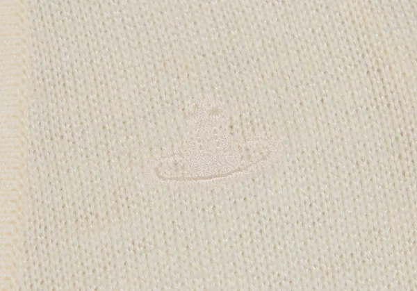 ヴィヴィアンウエストウッドVivienne Westwood レーヨン混オーブワンポイント刺繍リブカーディガン クリームM位 K-109101_006