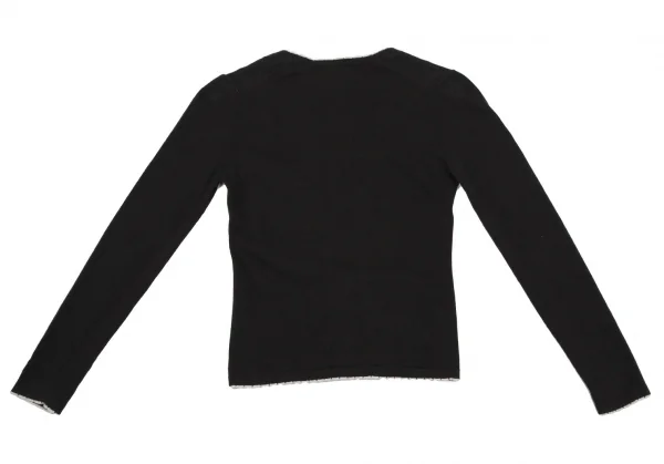 ヴィヴィアンウエストウッド レッドレーベルVivienne Westwood Red Label コットンオーブボタンプリントパイピングカーディガン 黒3 K-109102_010