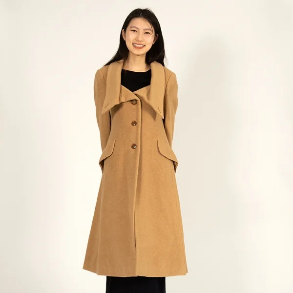 ヴィヴィアンウエストウッド レッドレーベルVivienne Westwood Red Label ウールオーブボタンロングコート ベージュ42 K-109104_015