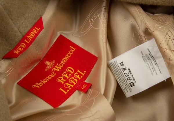 ヴィヴィアンウエストウッド レッドレーベルVivienne Westwood Red Label ウールオーブボタンロングコート ベージュ42 K-109104_018