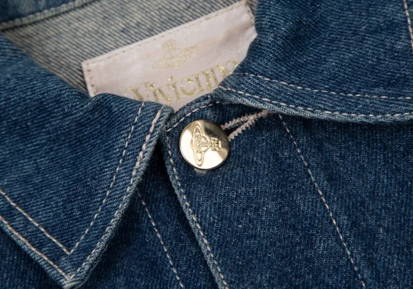 ヴィヴィアンウエストウッドVivienne Westwood オーブワンポイント刺繍デニムジャケット インディゴM K-109105_004