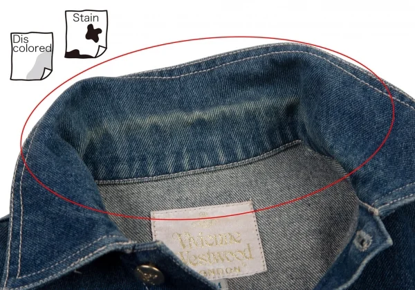 ヴィヴィアンウエストウッドVivienne Westwood オーブワンポイント刺繍デニムジャケット インディゴM K-109105_005