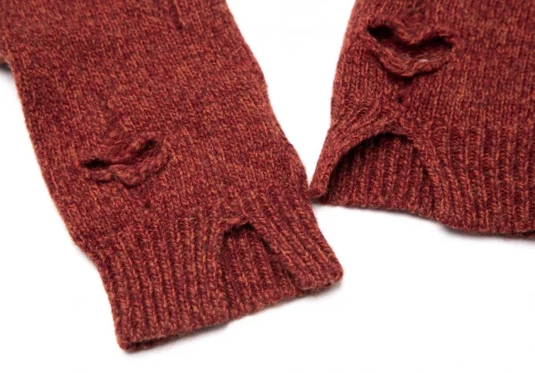 ヴィヴィアンウエストウッドVivienne Westwood オーブワンポイント刺繍クラッシュニットグローブ ワイン K-109111_012