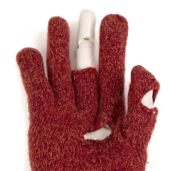 ヴィヴィアンウエストウッドVivienne Westwood オーブワンポイント刺繍クラッシュニットグローブ ワイン K-109111_003