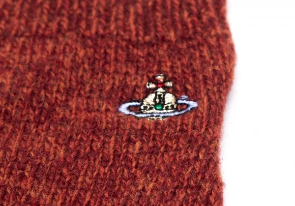 ヴィヴィアンウエストウッドVivienne Westwood オーブワンポイント刺繍クラッシュニットグローブ ワイン K-109111_009