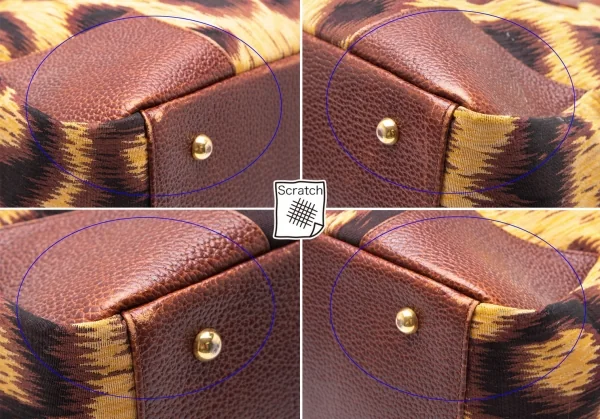 ヴィヴィアンウエストウッドVivienne Westwood Braccialini社製レオパードレザー切替ヤスミンバッグ 茶 K-109112_011