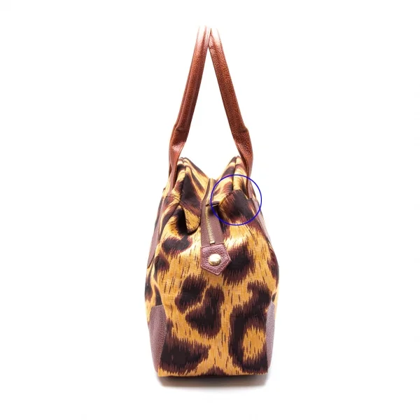 ヴィヴィアンウエストウッドVivienne Westwood Braccialini社製レオパードレザー切替ヤスミンバッグ 茶 K-109112_004