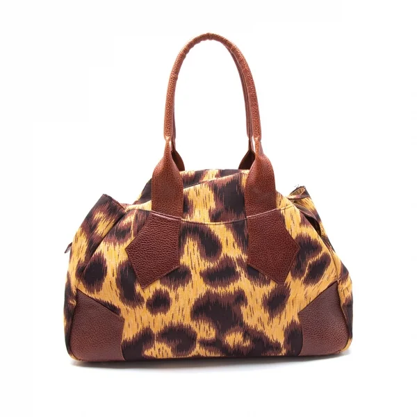 ヴィヴィアンウエストウッドVivienne Westwood Braccialini社製レオパードレザー切替ヤスミンバッグ 茶 K-109112_006