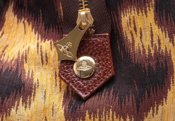 ヴィヴィアンウエストウッドVivienne Westwood Braccialini社製レオパードレザー切替ヤスミンバッグ 茶 K-109112_009