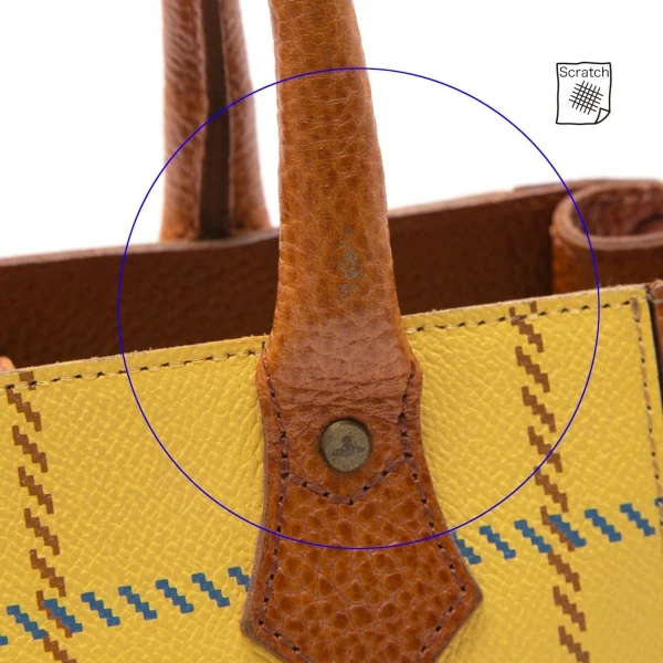 Vivienne Westwood Check Leather Hand Bag K-109113_010