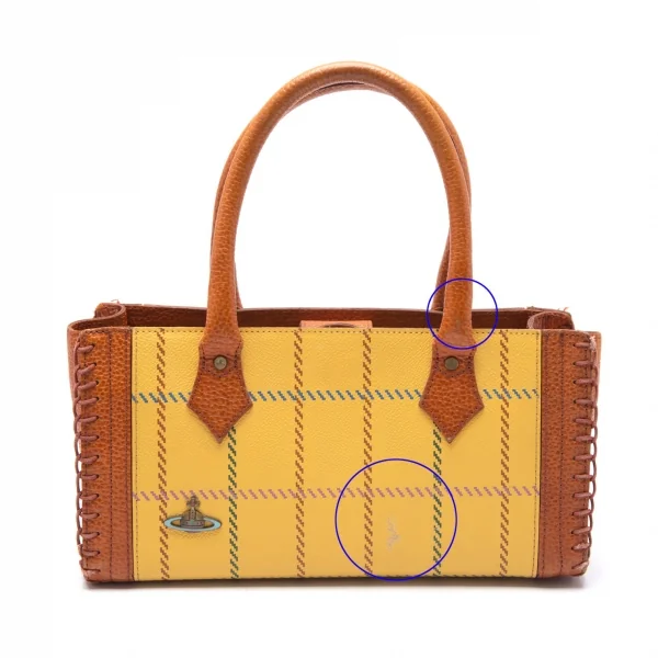 Vivienne Westwood Check Leather Hand Bag K-109113_002