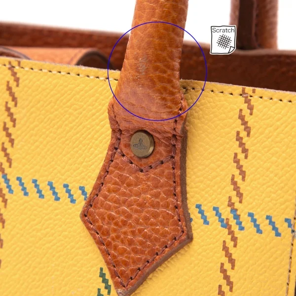 Vivienne Westwood Check Leather Hand Bag K-109113_004