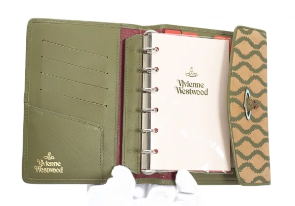 ヴィヴィアンウエストウッドVivienne Westwood オーブスクイグル柄システム手帳 ベージュ K-109117_012
