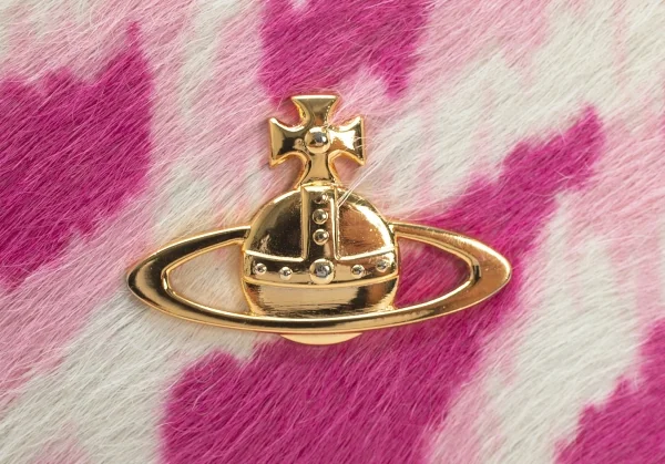 ヴィヴィアンウエストウッドVivienne Westwood オーブレオパードハラコレザーコインケース アイボリーピンク K-109121_003