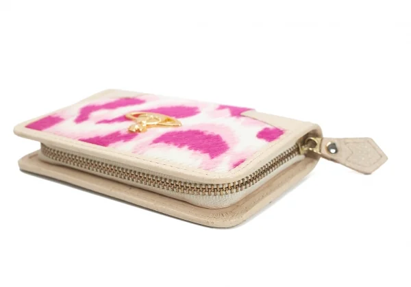 ヴィヴィアンウエストウッドVivienne Westwood オーブレオパードハラコレザーコインケース アイボリーピンク K-109121_005