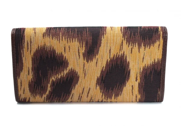 ヴィヴィアンウエストウッドVivienne Westwood オーブレオパードレザー切替二つ折りウォレット 茶黄 K-109123_004