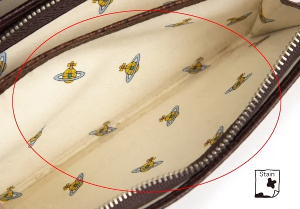 ヴィヴィアンウエストウッドVivienne Westwood オーブレオパードレザー切替二つ折りウォレット 茶黄 K-109123_009