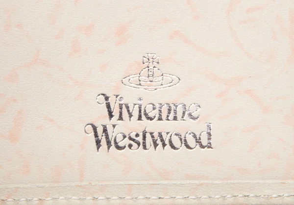 ヴィヴィアンウエストウッドVivienne Westwood オーブがま口三つ折りウォレット アイボリー白紫 K-109124_016