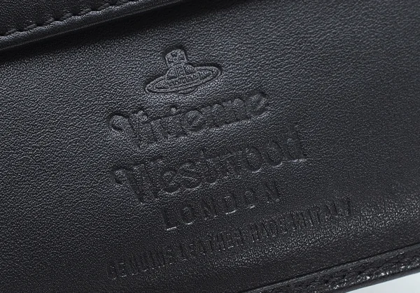 ヴィヴィアンウエストウッドVivienne Westwood オーブジャガード二つ折りウォレット 黒グレー K-109125_010