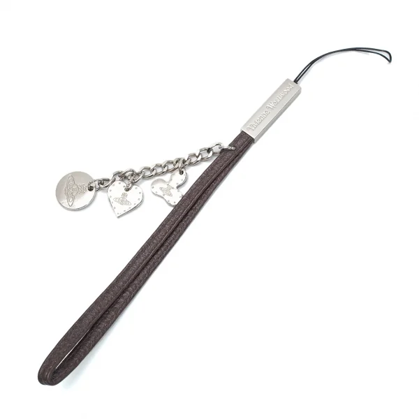 ヴィヴィアンウエストウッドVivienne Westwood オーブチャーム付きストラップ シルバー茶 K-109133_001