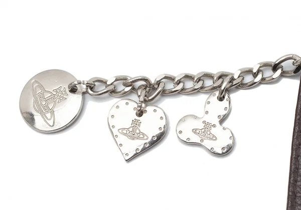 ヴィヴィアンウエストウッドVivienne Westwood オーブチャーム付きストラップ シルバー茶 K-109133_004