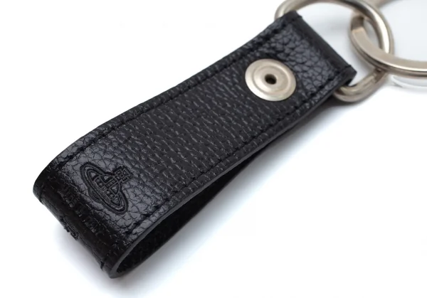 ヴィヴィアンウエストウッドVivienne Westwood ハートスタッズチャームレザーキーホルダー 黒シルバー K-109135_005