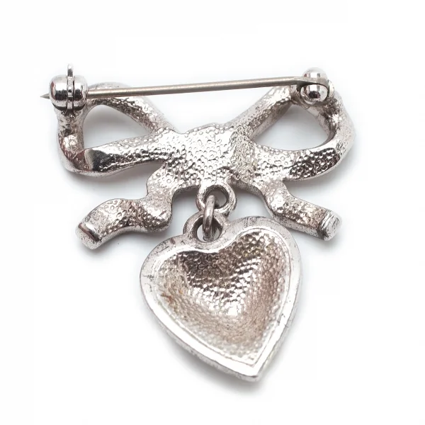 ヴィヴィアンウエストウッドVivienne Westwood オーブストーン装飾リボンハートブローチ シルバー K-109137_004