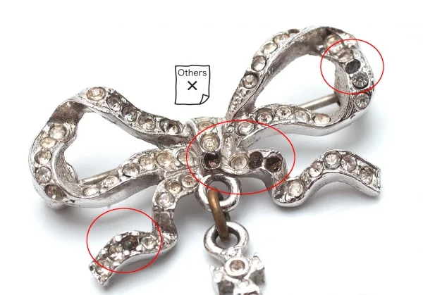 ヴィヴィアンウエストウッドVivienne Westwood オーブリボンストーン装飾ブローチ シルバー K-109138_002