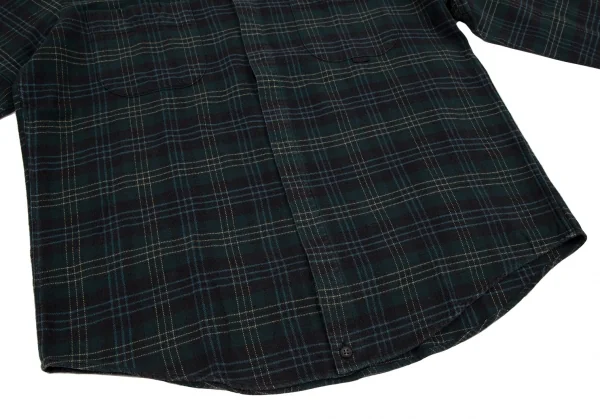 パパスPapas コットンフランネルオーバーチェックシャツ 紺50L K-109153_010