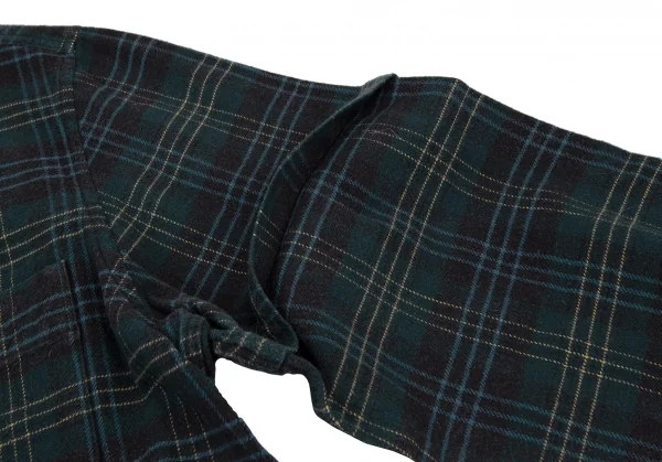 パパスPapas コットンフランネルオーバーチェックシャツ 紺50L K-109153_006